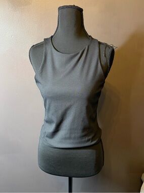 Express Ribbed Sleeveless Crop Tank - Black